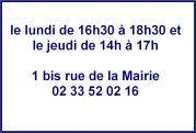 Horaires d'accueil du public